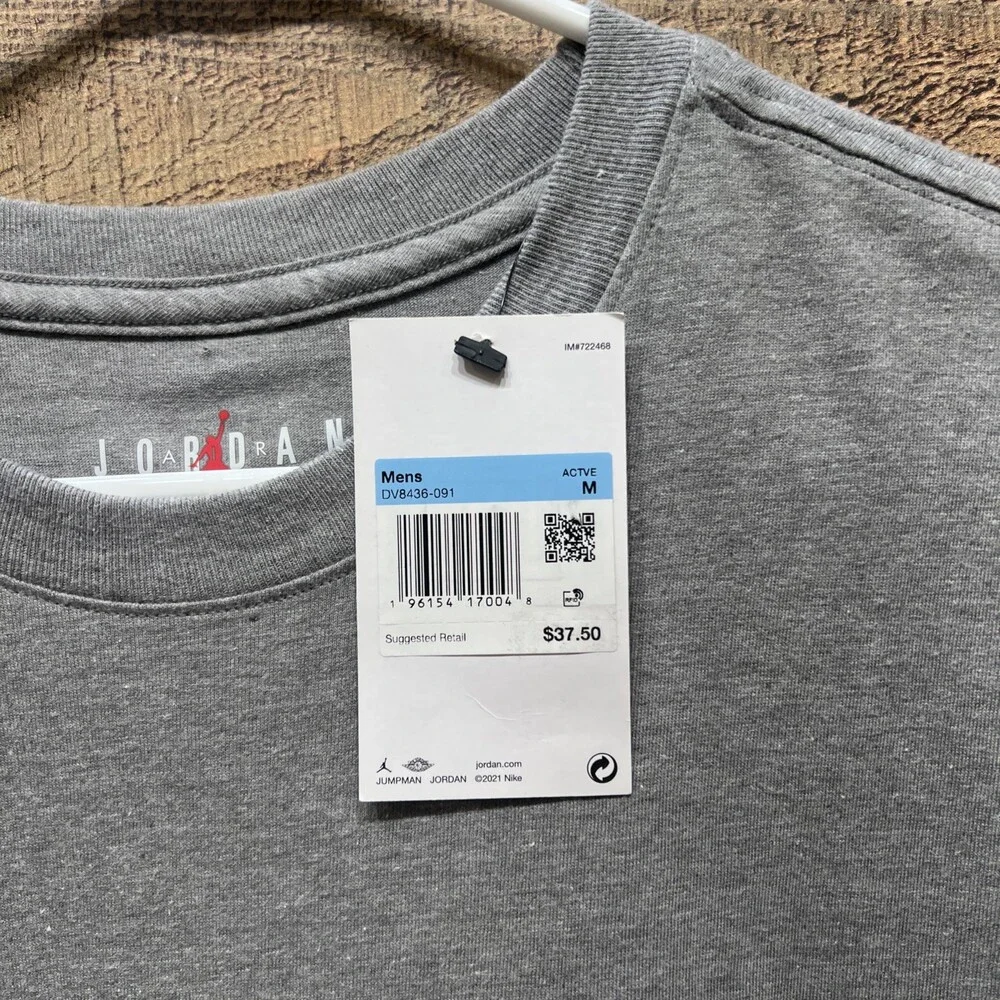 Air Jordan Flight Club Mens Gray Athletic T Shirt Jumpman Sz Med NWT ($37.50)